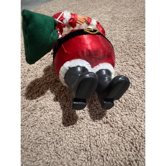 Vintage Round Santa Claus w/Bag Doll Rubber/Foam 10\
